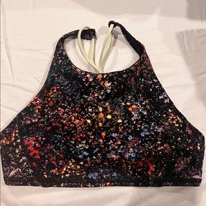 Lululemon bra size 4 floral multicolor back cross